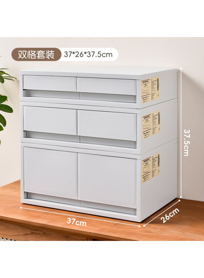Quner Style Desktop Storage Box Cosmetic File Storage Household Sundries Storage Container Multi-layer Compartment Dustproof Drawer - Image 1