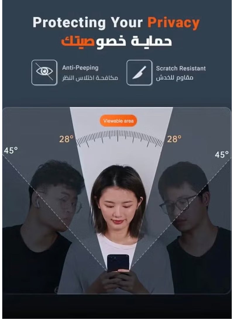 Apple iPhone 17 Pro Max Privacy Invisible Shield Tempered Glass Full Glue Screen Protector |Premium Edge to Edge Anti Spy Privacy Tempered Glass For with Easy Installation Kit - Privacy Glass - Image 5