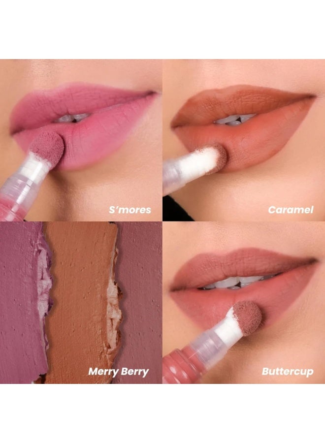 LAMIOR Blurry Fudgy Lip Tint - Combo of 3, Shade - Merry Berry | Ultra Velvety Matte | Transfer Proof & Hydrating Formula | Long-Lasting Lip Tint with Cushion Applicator | Vegan & Cruelty-Free - Image 4