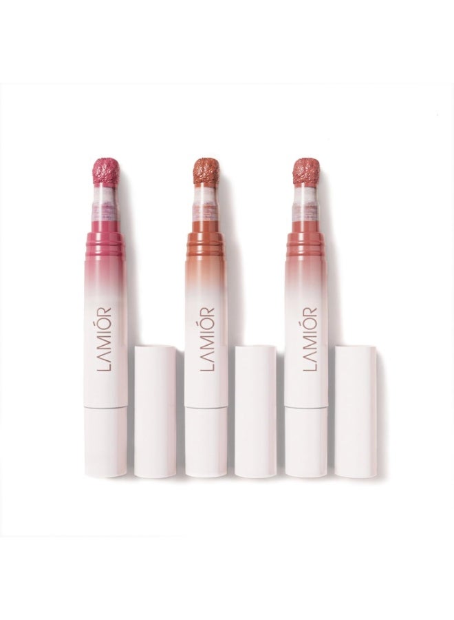 LAMIOR Blurry Fudgy Lip Tint - Combo of 3, Shade - Merry Berry | Ultra Velvety Matte | Transfer Proof & Hydrating Formula | Long-Lasting Lip Tint with Cushion Applicator | Vegan & Cruelty-Free - Image 1