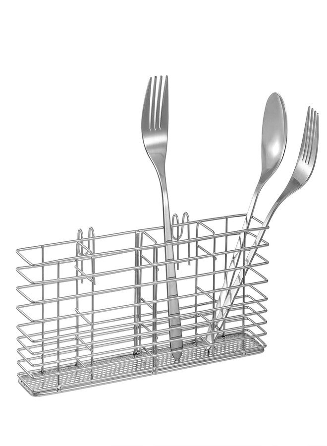 Slideep Stainless Steel Cutlery Utensil Holder Silverware Organizer with Hooks removable Drying Rack Silverware Holder Utensil Cutlery Basket Kitchen Dish Drainer Dish Drying Rack - Image 1
