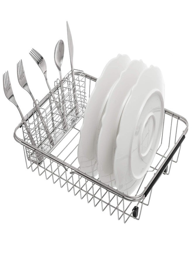 Slideep Stainless Steel Cutlery Utensil Holder Silverware Organizer with Hooks removable Drying Rack Silverware Holder Utensil Cutlery Basket Kitchen Dish Drainer Dish Drying Rack - Image 5