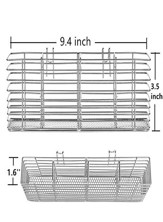 Slideep Stainless Steel Cutlery Utensil Holder Silverware Organizer with Hooks removable Drying Rack Silverware Holder Utensil Cutlery Basket Kitchen Dish Drainer Dish Drying Rack - Image 4