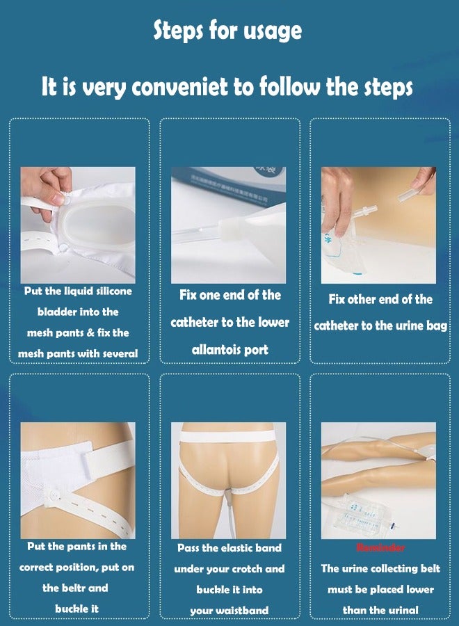 ZCM-HAPPY Silicone Breathable Wearable Urine Collector for Bedridden Patients with Pee Catheter Duct for Men - Image 3