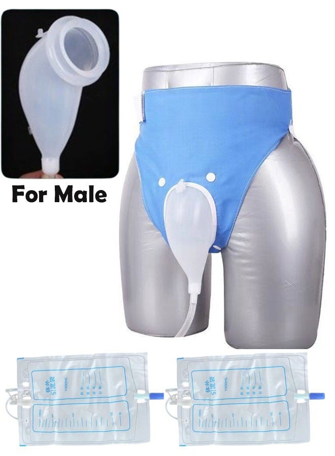 ZCM-HAPPY Silicone Breathable Wearable Urine Collector for Bedridden Patients with Pee Catheter Duct for Men - Image 1