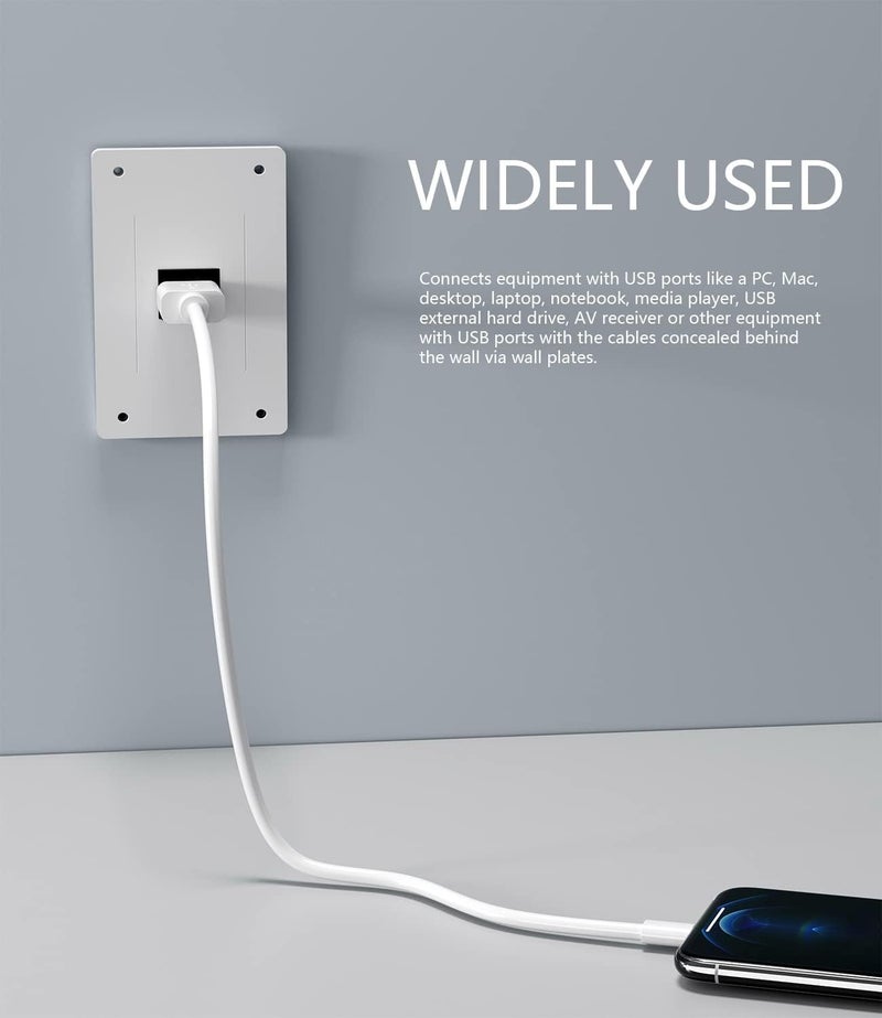 مقبس توصيل USB 3.0 من بانبيو - موصل أنثى إلى أنثى لألواح الحائط واللوحات (أسود، عبوة من قطعتين) - Image 4