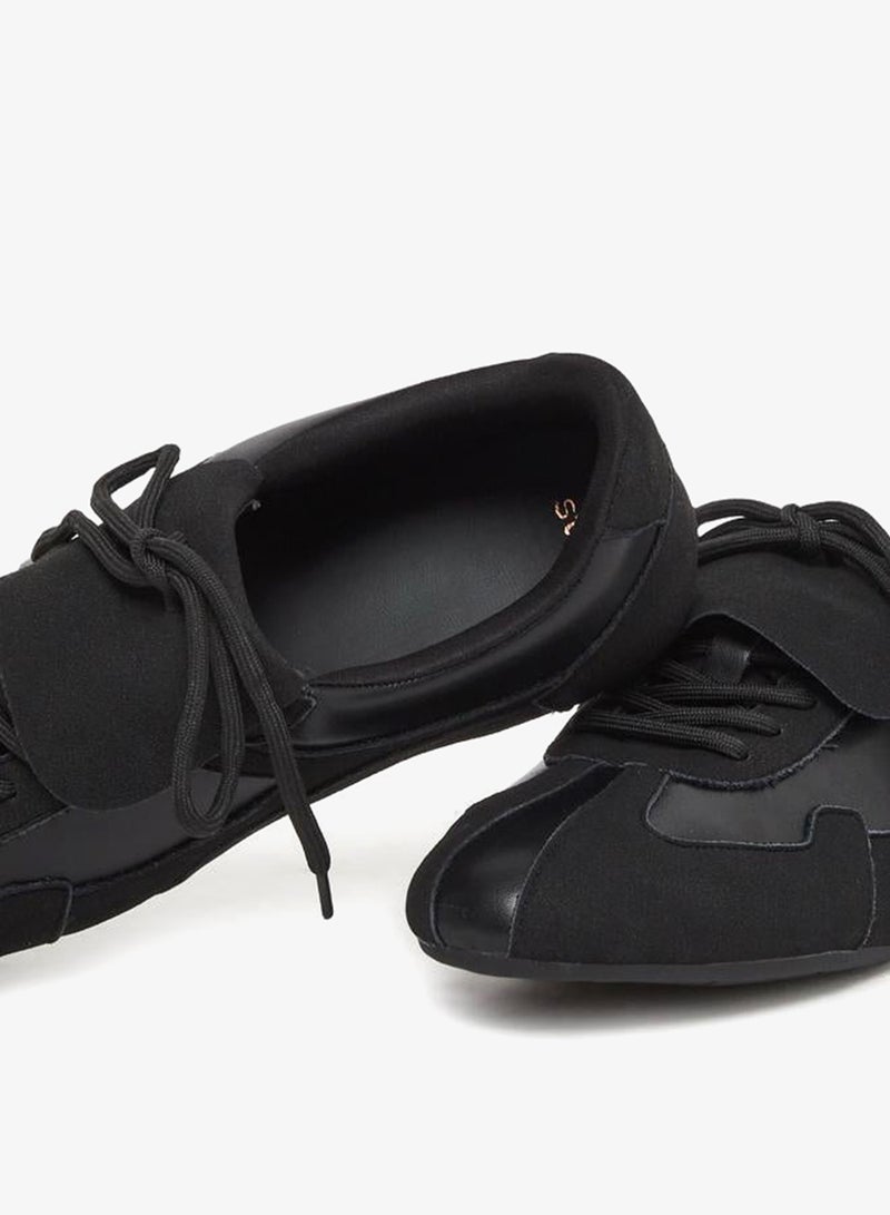 Styli Active Women Black Lace Up Sneakers - Image 4