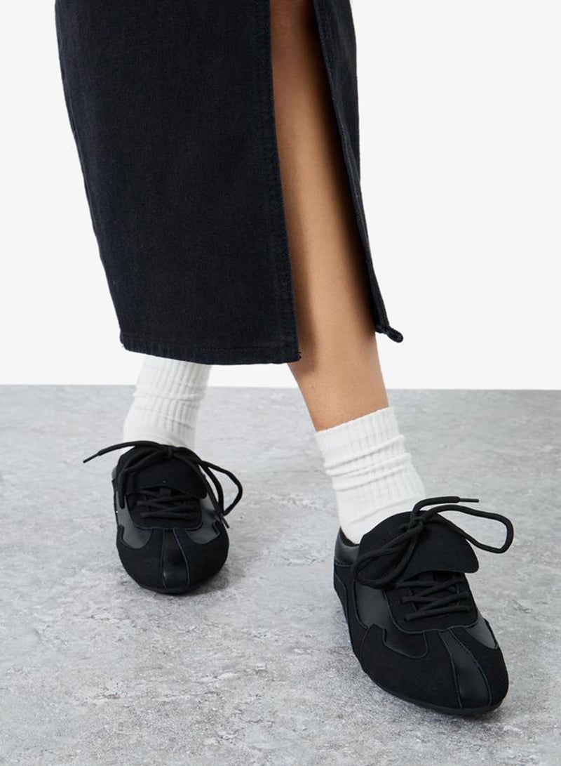 Styli Active Women Black Lace Up Sneakers - Image 2