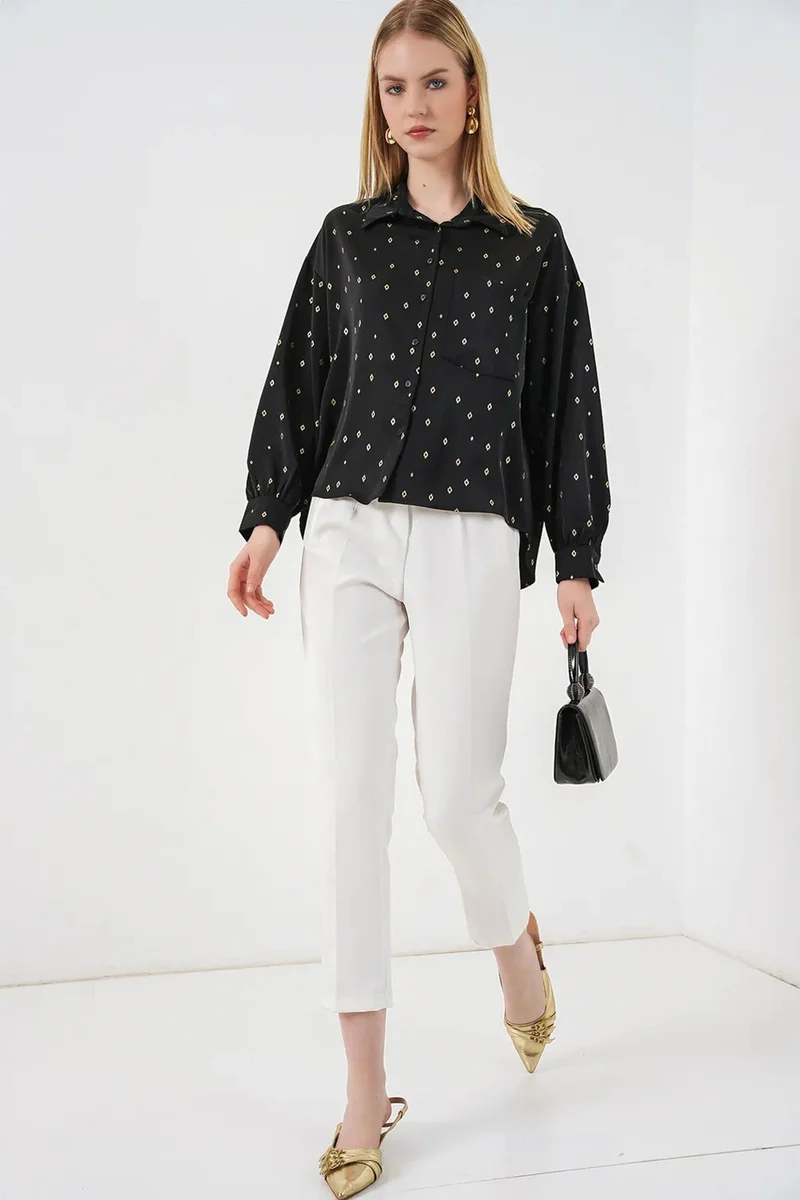 بيغ دارت BDART Oversized Long Sleeve Printed Shirt with Pocket