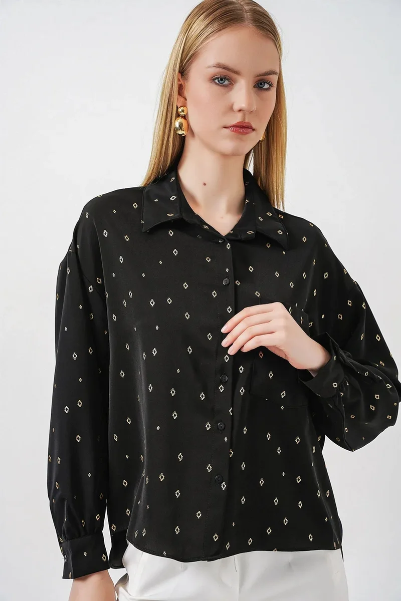 بيغ دارت BDART Oversized Long Sleeve Printed Shirt with Pocket
