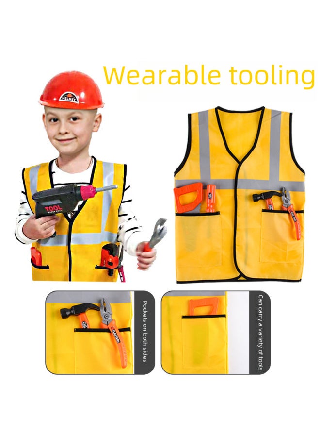 Children's Toolbox Toy Set Boys Simulated Repair Drill Baby Multi-functional Screwdriver Pretend Play-Color:【Electric】 Tool Set (68 Pieces) (with Toolbox) - Image 5