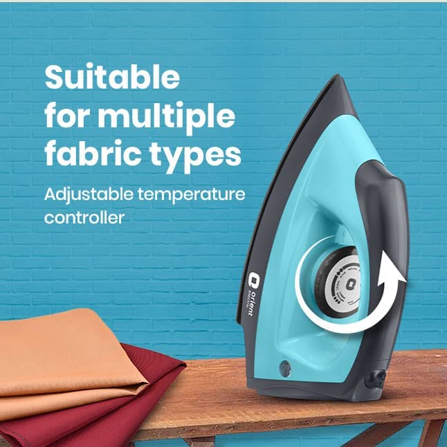 Orient Electric DIFP10BP Fabric Press Dry Iron (Black and Blue) - Image 5