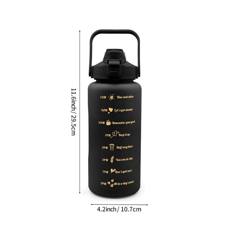 WILLTUNE WILLTUNE Motivational Silicone Water Bottle 3 in 1 Set Pack of 3 in Multiple Shades and Sizes for Fitness Travel and Daily Hydration with LeakProof Design and Inspirational Time Markers Black - Image 2