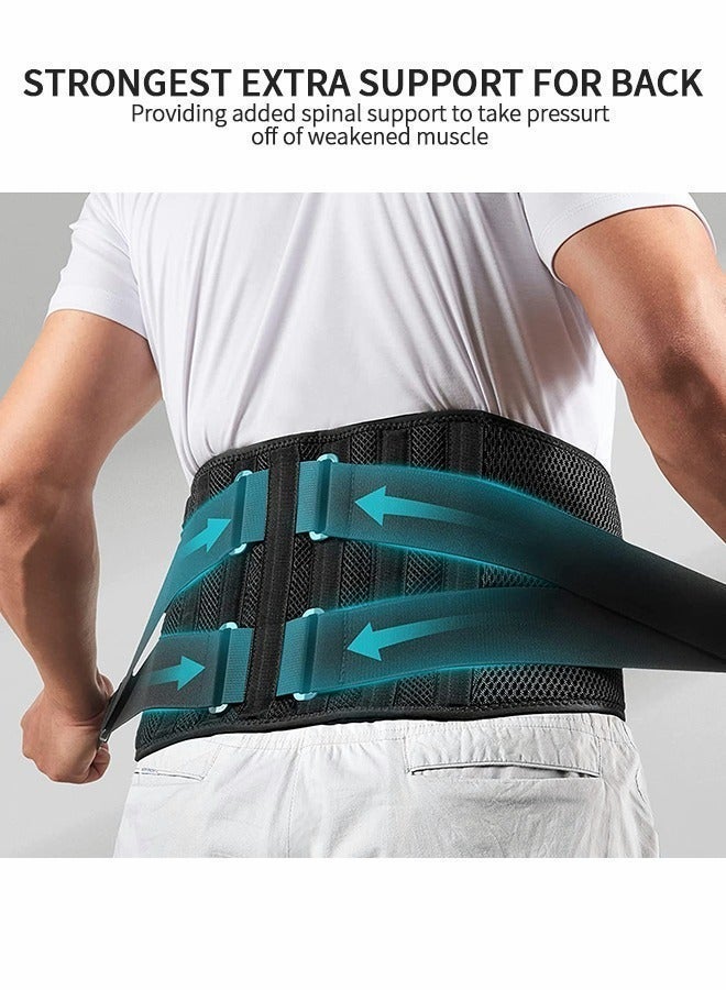 Lower Back Pain Relief with 6 Metal Plates Supports , Air Mesh Back Brace for Adult, Adjustable Back Support Belt for Work , Anti-skid Lumbar Support for Sciatica Scoliosis - Image 3