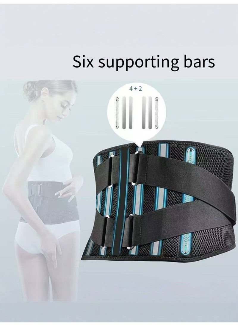 Lower Back Pain Relief with 6 Metal Plates Supports , Air Mesh Back Brace for Adult, Adjustable Back Support Belt for Work , Anti-skid Lumbar Support for Sciatica Scoliosis - Image 2
