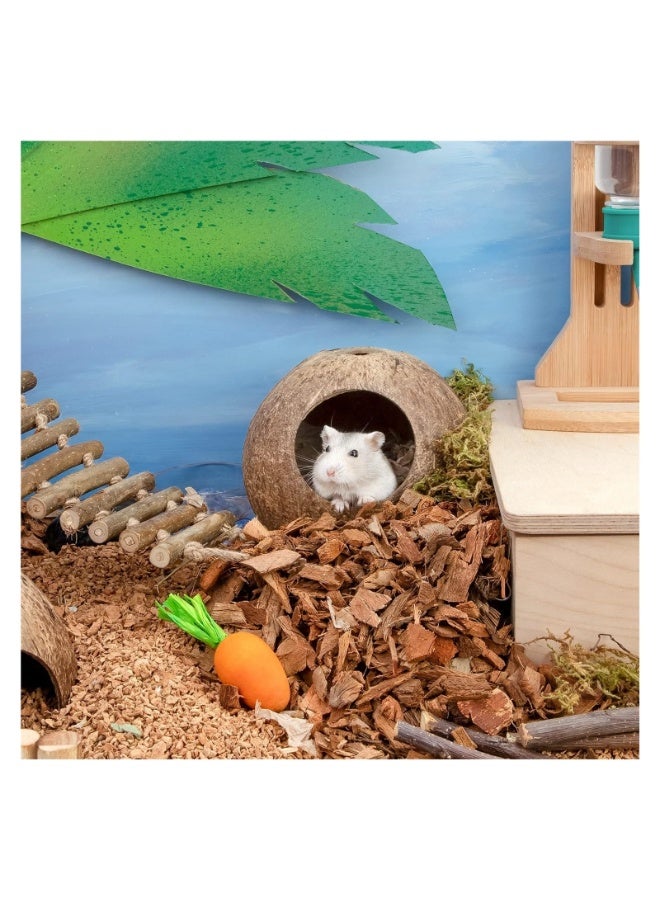 يُسلِّم كوخ جوز الهند، سرير للهامستر، مناسب للجرذان والفئران، مستلزمات تعشيش الهامستر، ديكور قفص الحيوانات الصغيرة - Image 3