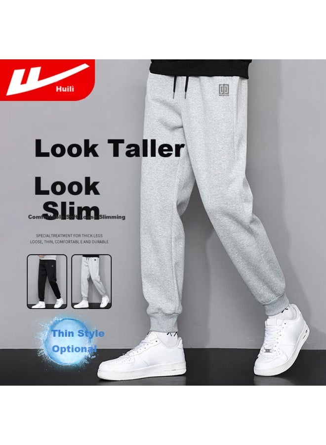 Pull Back Warrior Casual Pants Men Spring And Autumn Loose Belted Sports Trousers Men All-match Slim Fit Men's Pants Gray 3XL - Image 1