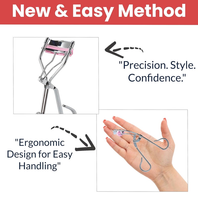 Temperia (1pc) Eyelash Curler for Women - Professional Eye Lash Curler - Eye Makeup Tools Accessories - Creates Eye-Opening & Lifted Lashes (HE145) - Image 4