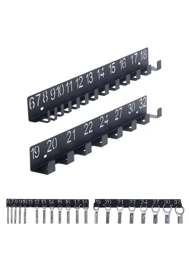Black Metal Wrench Finishing Rack Wall Mounted Storage For Wrenches Screws Bolts - Image 2