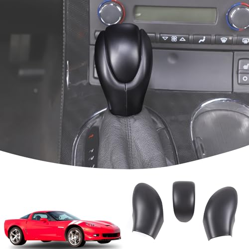 Lcojicep ABS Gear Shift Knob Head Cover Compatible with Corvette C6 2005-2013, Protective Shell (Black) - Image 1
