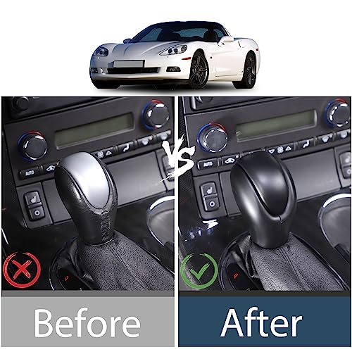 Lcojicep ABS Gear Shift Knob Head Cover Compatible with Corvette C6 2005-2013, Protective Shell (Black) - Image 2