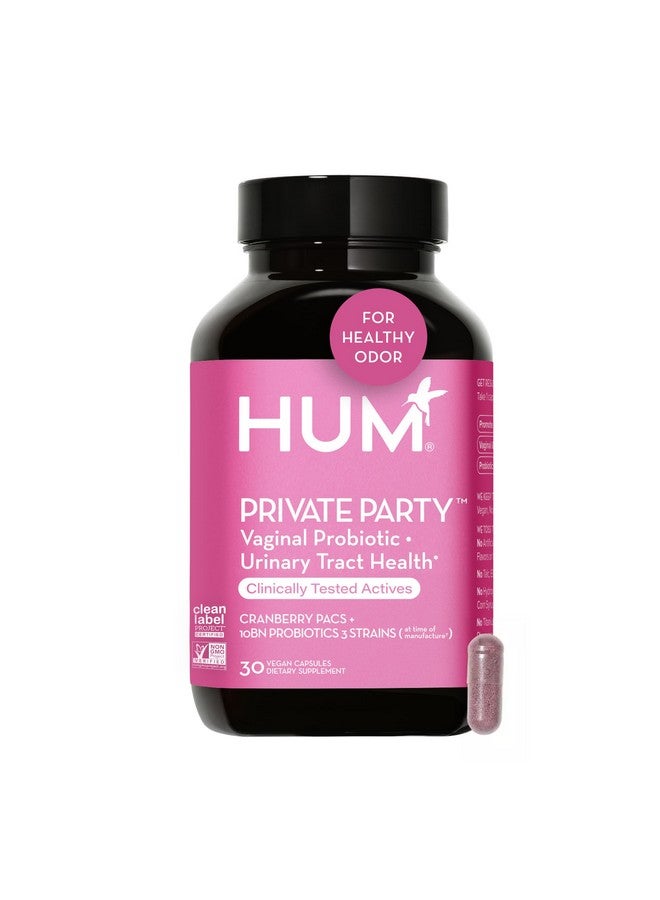 HUM Private Party - Vaginal Probiotics for Women's Health, pH Balance Supplement, and Urinary Tract Support with Cranberry & Lactobacillus Blend | Cranberry Pills, (30 Capsules) - Image 1