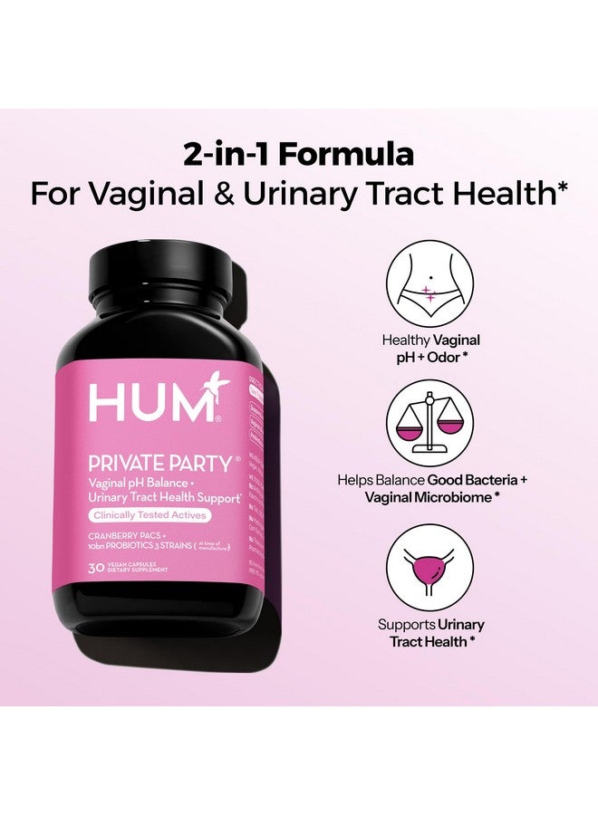 HUM Private Party - Vaginal Probiotics for Women's Health, pH Balance Supplement, and Urinary Tract Support with Cranberry & Lactobacillus Blend | Cranberry Pills, (30 Capsules) - Image 2