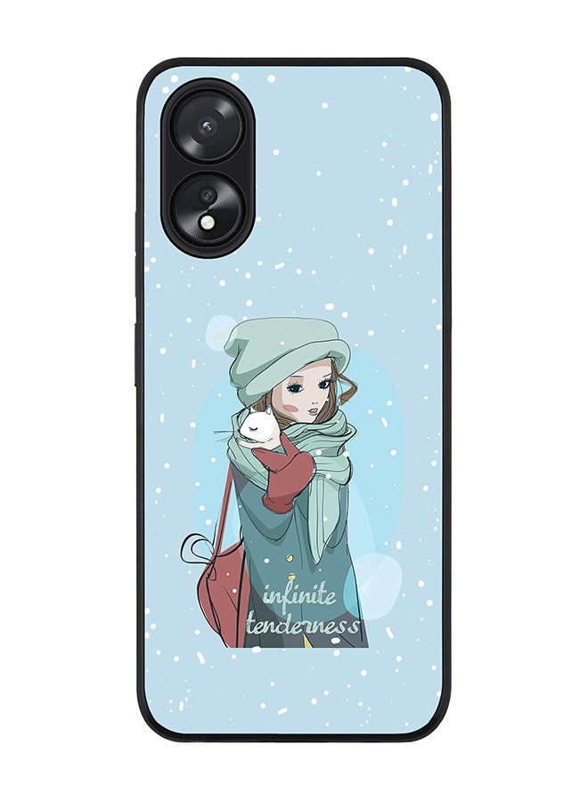 Stylizedd جراب قوي بحافة سوداء لهاتف Oppo A18 / Oppo A38، جراب ناعم نحيف بحواف مطاطية مرنة ومضاد للسقوط مع غطاء رقيق من جل TPU - Infinite Tenderness - Image 1