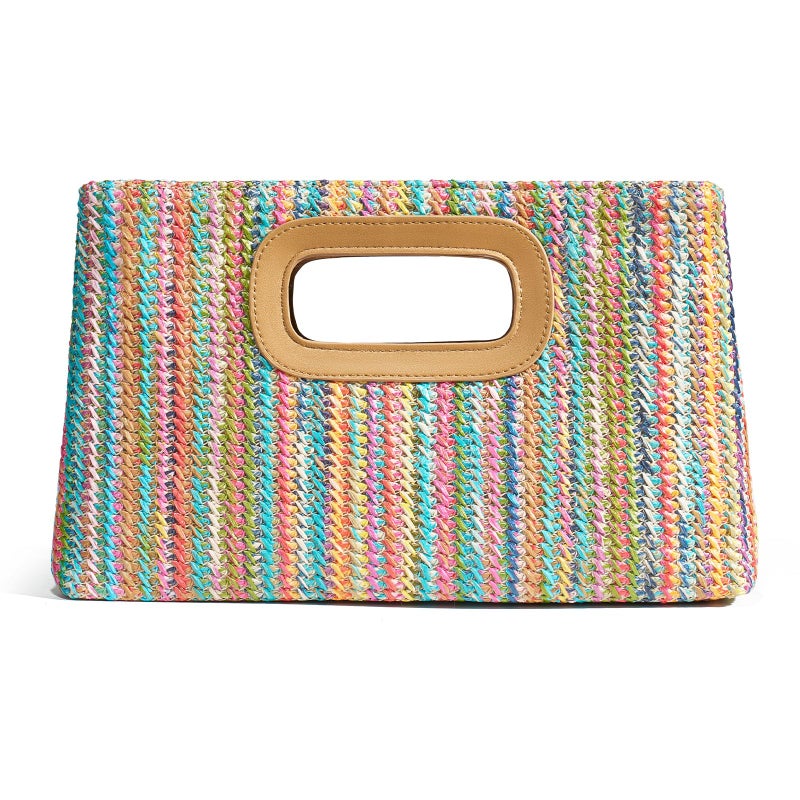 CHUNLI Chic Straw Clutch Purses for Women with Top Handle Summer Bag, Ideal Vacation Handbags and Woven Boho Beach Bags - Image 1
