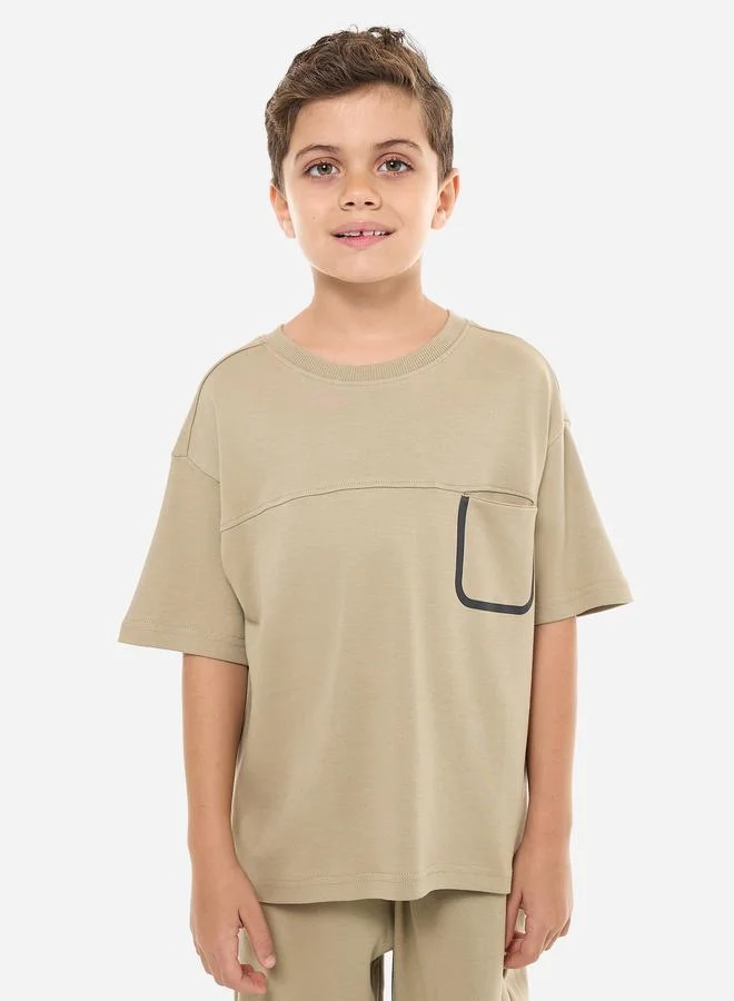 victor and jane Victor And Jane Boys Back Graphic Oversized T-Shirt and Shorts Set