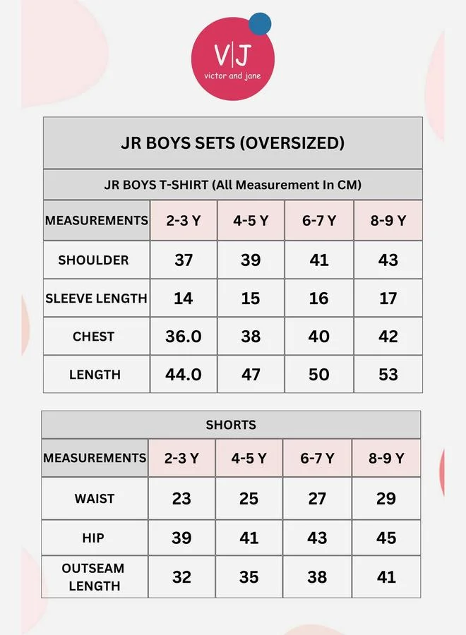 victor and jane Victor And Jane Boys Back Graphic Oversized T-Shirt and Shorts Set