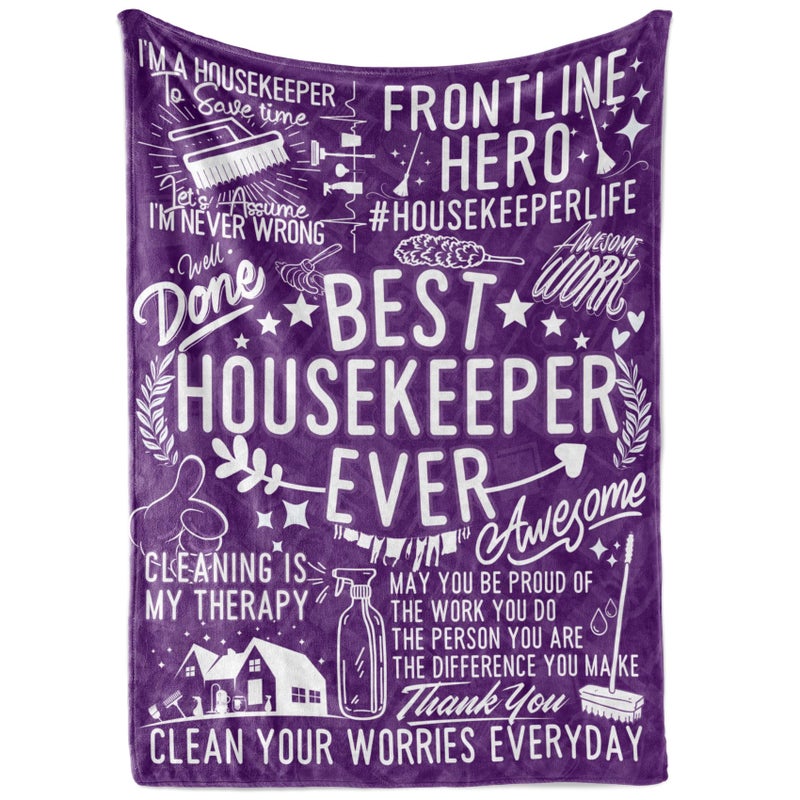 Huglanket Housekeeping Appreciation Gifts on Housekeeping Week Housekeeper Appreciation Gifts for Housekeepers Flannel Blanket Throws for Housekeepers Related Hotel Staff 50x65 Inches
