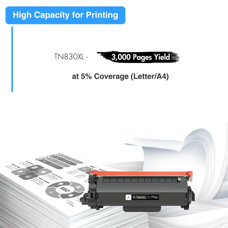 TRUE IMAGE TN830 Toner for Brother Printer HL-L2460DW MFC-L2820DW DCP-L2640DW Replacement for Brother TN830XL TN-830 TN830 XL/V/R TN 830 XL Toner Cartridge with HL-L2405W HL-L2420DW Printer High Yield (2 Black) - Image 3