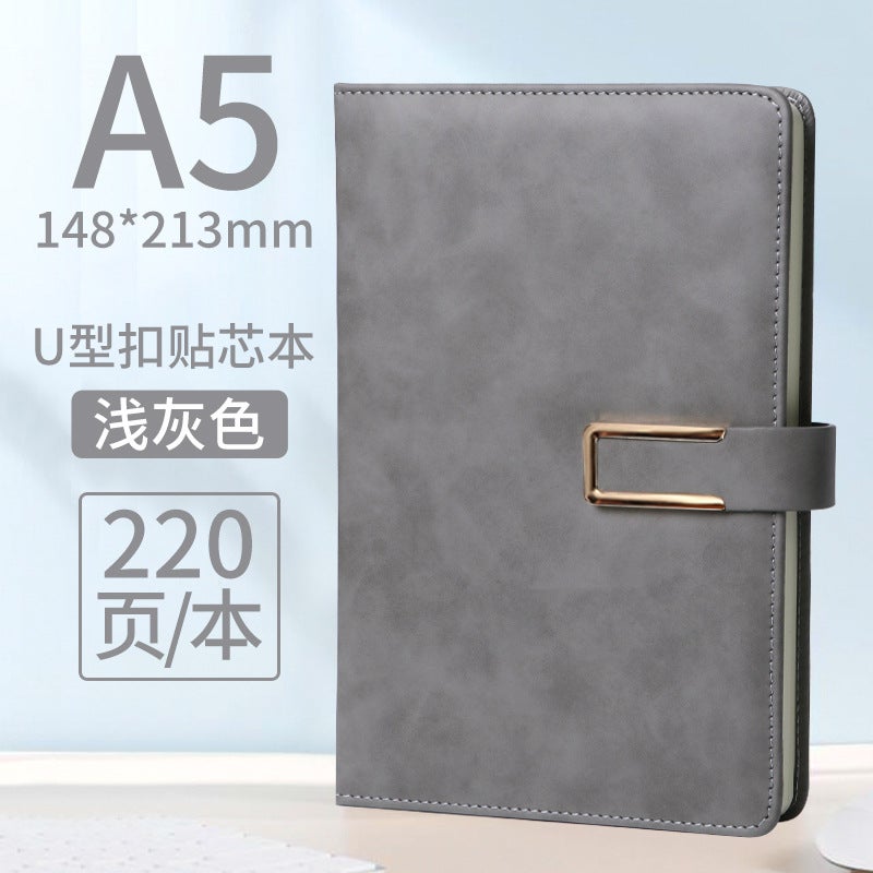 Thickened Notebook Custom Creative Buckle Soft Leather Diary Business A5 Notebook Custom Logo - Image 1