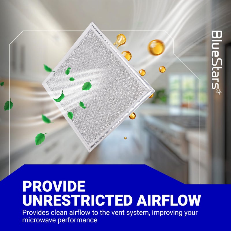 BlueStars WB02X11534 Microwave Grease Filter Replacement 6-3/8 x 6-3/4 x 3/32 inch - Compatible with GE & Samsung Over-the-Range Microwave Ovens - Replaces DE63-00666A AP5306190 PS3506741 (2-Pack) - Image 4