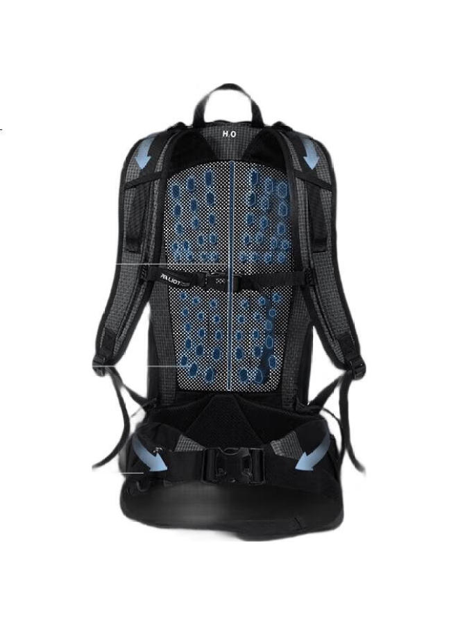 PELLIOT Outdoor Hiking Backpack, Large Capacity Travel Bag, Lightweight Unisex Backpack, 16402503, Dark Gray, 30L - Image 3