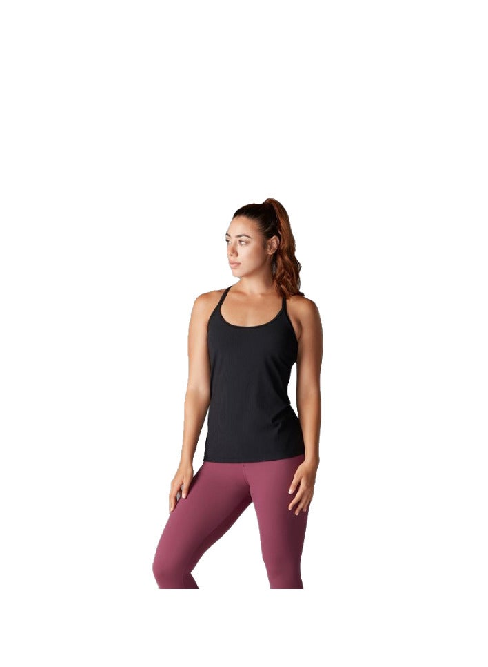 TAVI RIBBED TANK EBONY - Image 1
