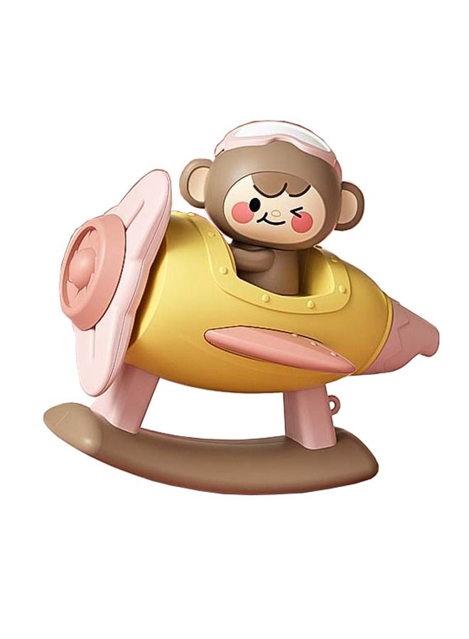 ألعاب حمام الطائرة ألعاب هليكوبتر حمام الأطفال ألعاب مثيرة صفير متعة ومشجعه تربوي، دوران الرأس، صوت، اهتزاز، التقاط يدوي، لعبة كرتونية متعددة الوظائف طاولة طعام ولعبة حمام (وردية) - Image 1