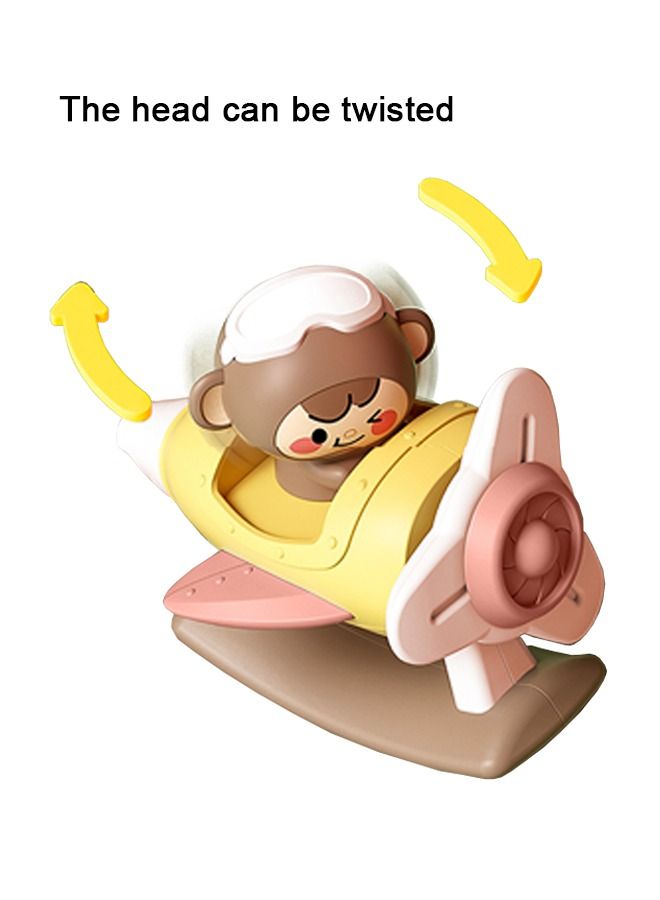 ألعاب حمام الطائرة ألعاب هليكوبتر حمام الأطفال ألعاب مثيرة صفير متعة ومشجعه تربوي، دوران الرأس، صوت، اهتزاز، التقاط يدوي، لعبة كرتونية متعددة الوظائف طاولة طعام ولعبة حمام (وردية) - Image 4