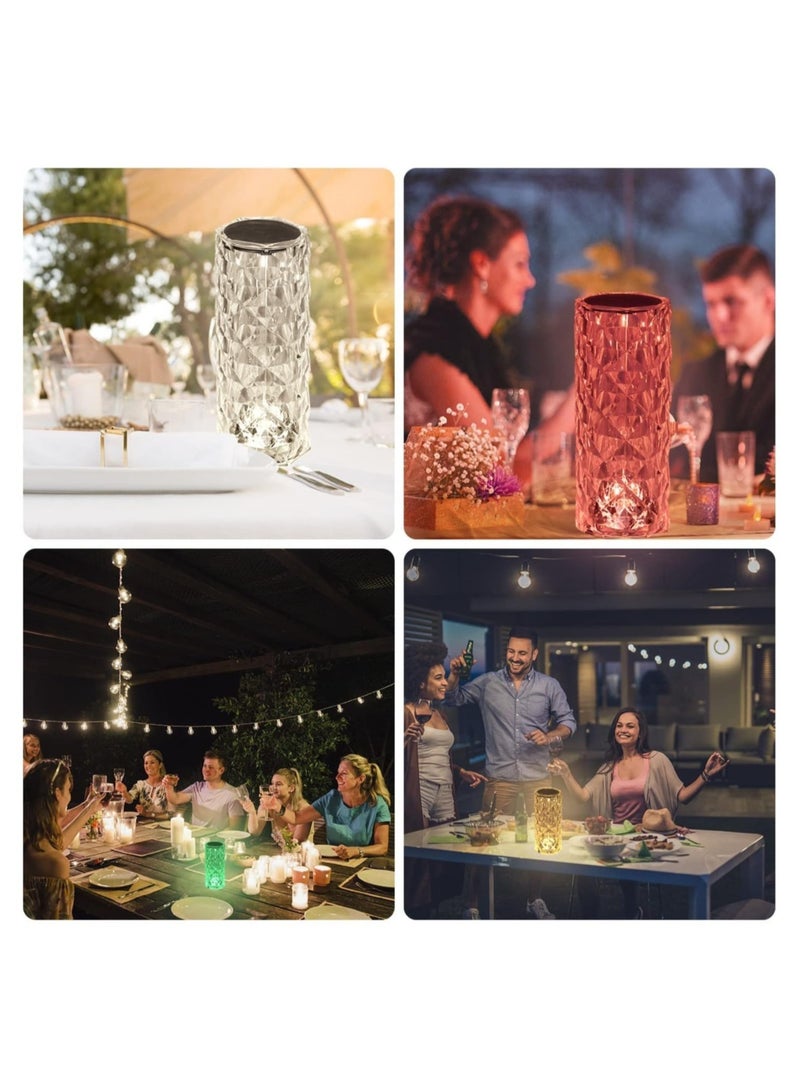 إلترازون Crystal Table Lamp, Touch Remote Control Modern Nightstand Lamp, 16 Colors Changing Rose Table Lamp USB Rechargeable Bedside Light for Decorating Bedroom Living Room - Image 5