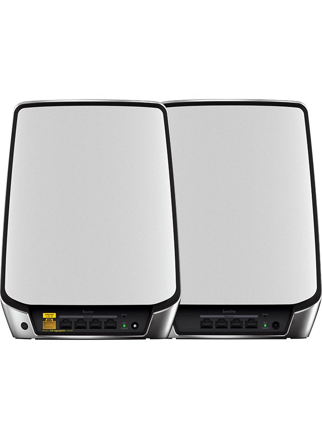 NETGEAR RBK852 Orbi Whole Home Tri-Band Mesh WiFi 6 System Upto 5000 sq.ft, 11AX Mesh AX6000 WiFi (Up to 6Gbps) White - Image 1