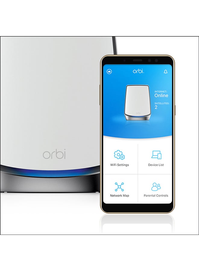 NETGEAR RBK852 Orbi Whole Home Tri-Band Mesh WiFi 6 System Upto 5000 sq.ft, 11AX Mesh AX6000 WiFi (Up to 6Gbps) White - Image 2