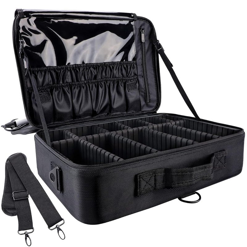 SHAMAX Professional Makeup Case Organizer Bag for Women Travel Cosmetic Kit Storage Vanity Box Vanity Bag for Cosmetics Travel Cosmetic Kit Storage Organiser Travel Pouch for Women Large 16 Inch - Image 1