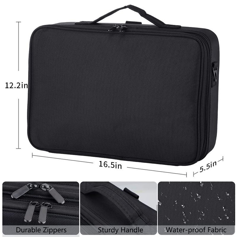 SHAMAX Professional Makeup Case Organizer Bag for Women Travel Cosmetic Kit Storage Vanity Box Vanity Bag for Cosmetics Travel Cosmetic Kit Storage Organiser Travel Pouch for Women Large 16 Inch - Image 5