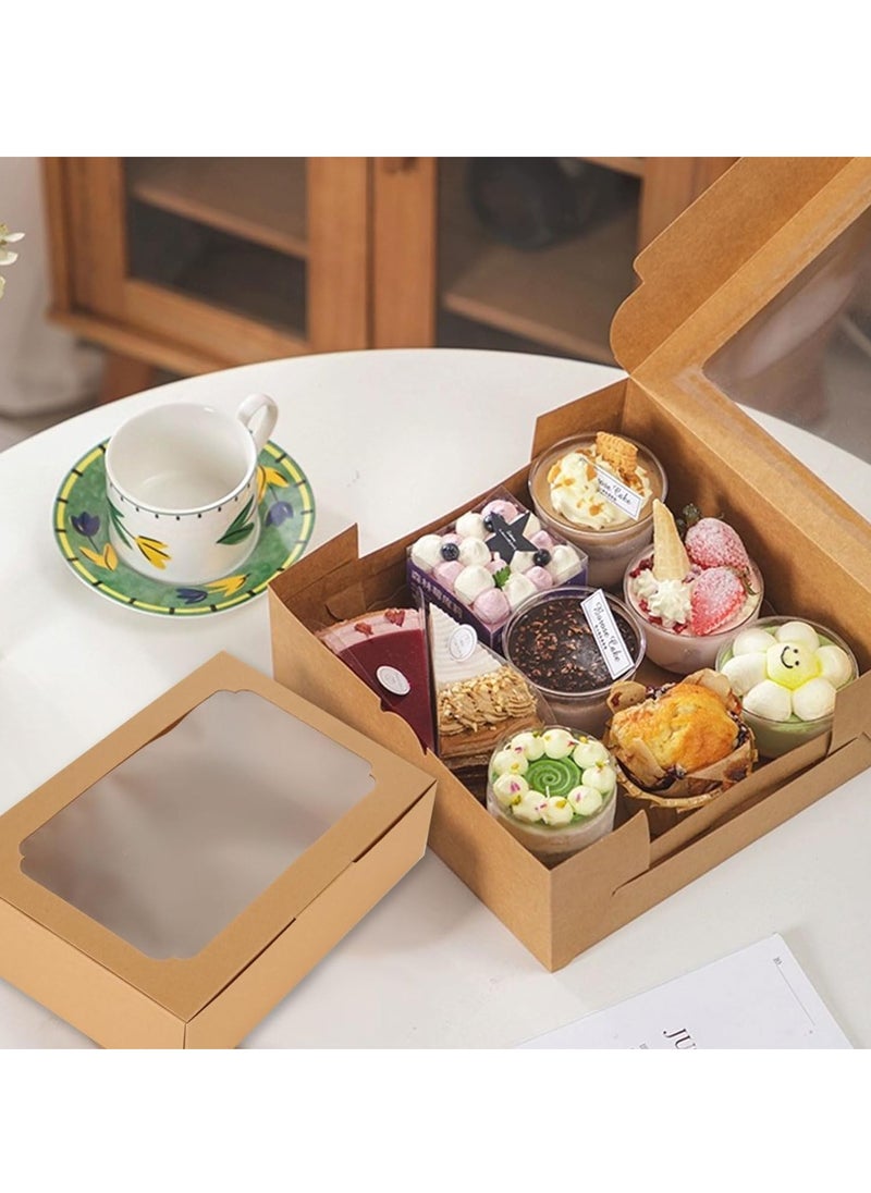 SYOSI - Cookie Boxes with Window, Brownie Cake Boxes with Cards, and Twine, Empty Sweet Bakery Boxes for Packaging Chocolate Strawberries, Donuts, Cookies, Muffins, Pastry and Pies  24 Pcs - Image 1