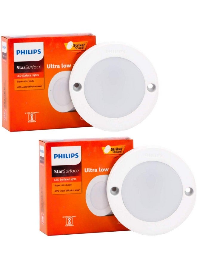 Philips Plastic 3W Starsurface Striker Cabinet Warm White Flush Mount Ceiling Lamp (Pack of 2) - Image 1