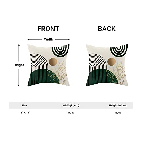 GIOPAMGO Boho Pillow Covers 18x18 Set of 2, Green Gold Farmhouse Decorations Throw Pillow Covers Boho Leaves Tropical Outdoor Decorative Linen Cushion Case for Couch Sofa Home - Image 5