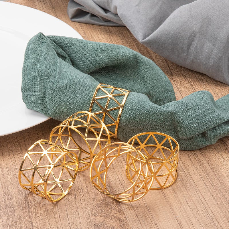 Luney 12PCS â€“ Gold Napkin Rings Set of 12, Holiday Napkin Holders for Dining, Anniversary, Birthday, Romantic Candlelight Dinner, Holiday, Party of Table Setting, Wedding Table Decoration - Image 5