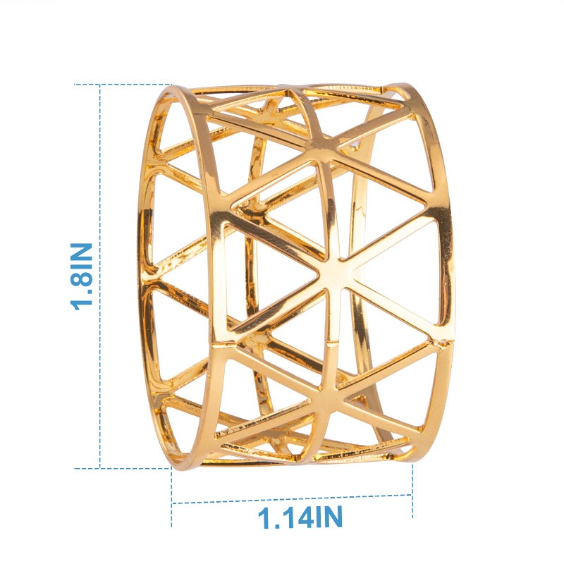 Luney 12PCS â€“ Gold Napkin Rings Set of 12, Holiday Napkin Holders for Dining, Anniversary, Birthday, Romantic Candlelight Dinner, Holiday, Party of Table Setting, Wedding Table Decoration - Image 2