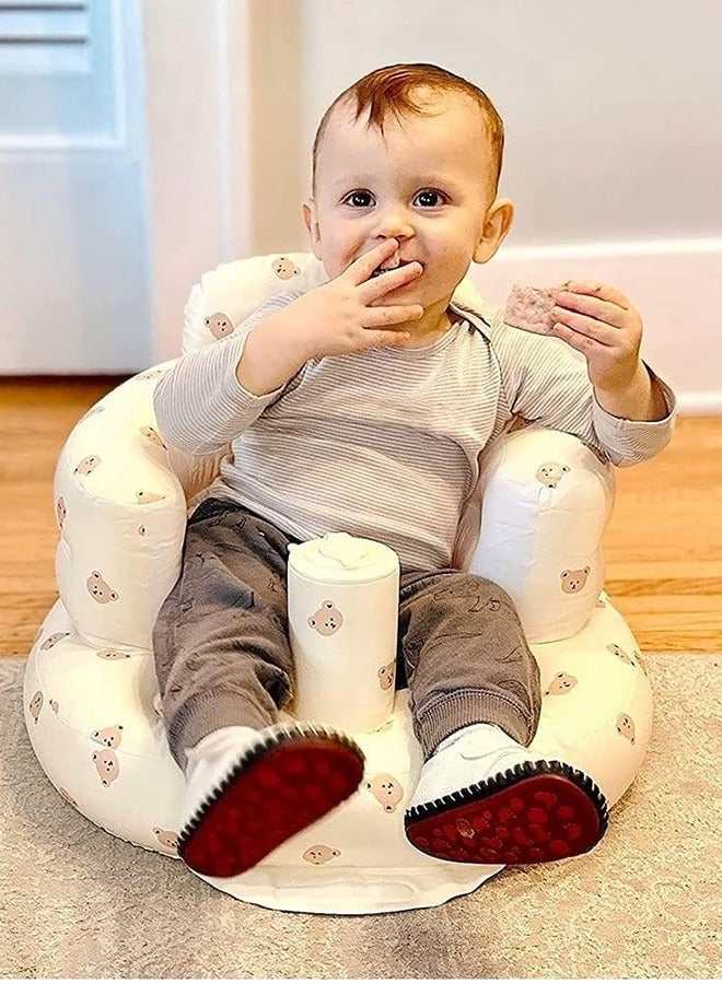 Cool Baby Built In Air Pump Infant Back Support Baby Inflatable Sofa Seat 3 To 36 Month, Bear Head - Image 5
